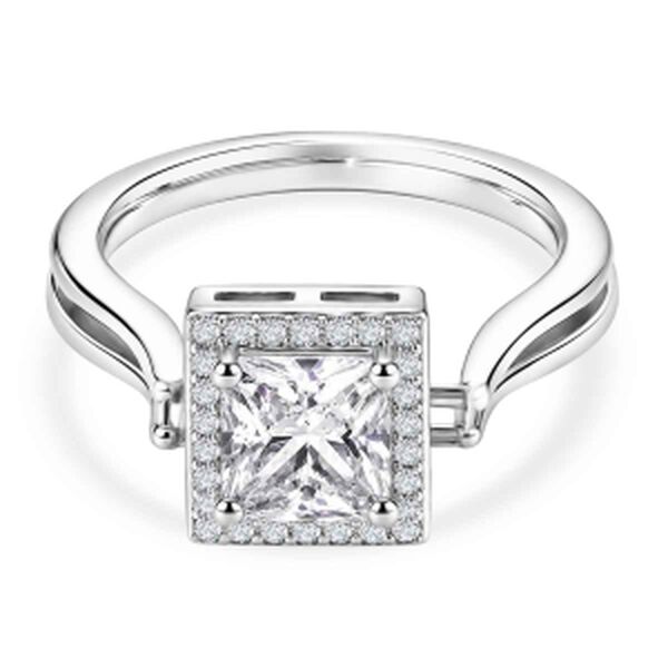 Rosa Zirkonia, Wei&szlig;er Zirkonia Ring Nickelfreies Messing (Gr&ouml;&szlig;e 17.25)