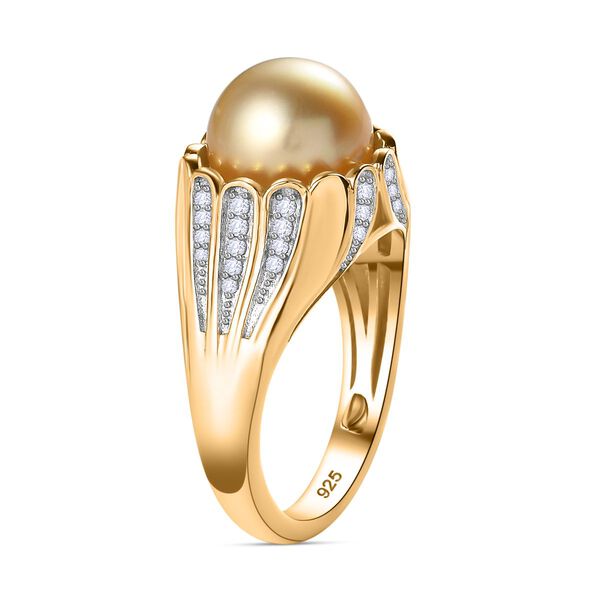 AA goldener S&uuml;dseeperle und Zirkon-Ring image number 7