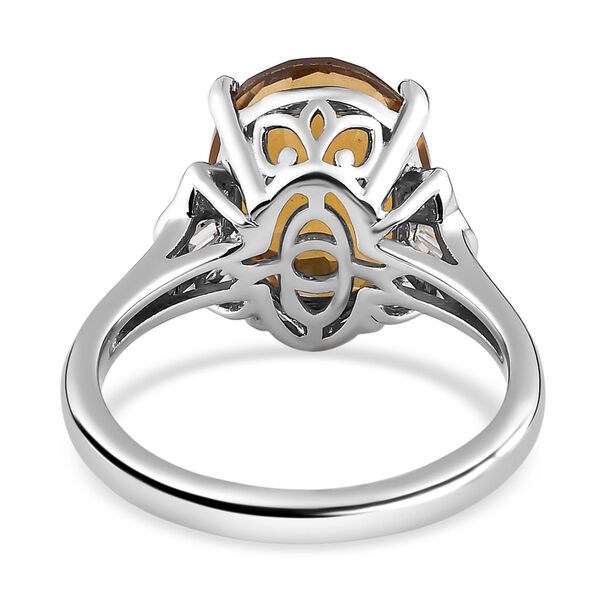 Champagner Quarz und wei&szlig;er Zirkon-Ring - 5,14 ct. image number 6