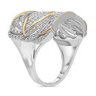 ALLORO zweifarbiger Millgriff-Ring mit Diamantakzenten image number 3