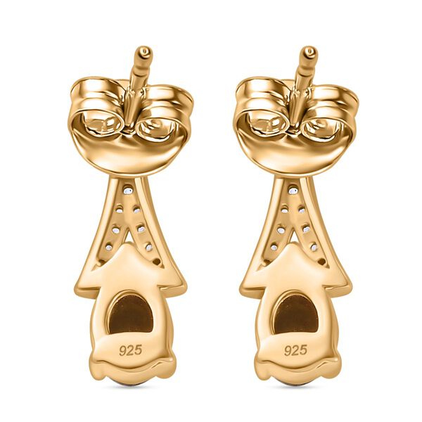 AA nat&uuml;rliche goldene Tansanit und Zirkon Ohrringe - 0,80 ct. image number 5