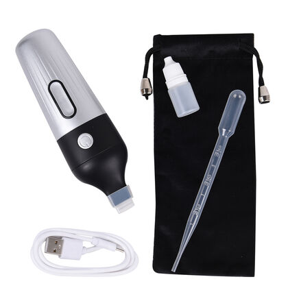 HOMESMART - Ultraschall Reinigungsstift, Zubehör inkl. und 2000mAh Batterie, 15x4,7 cm, Silber