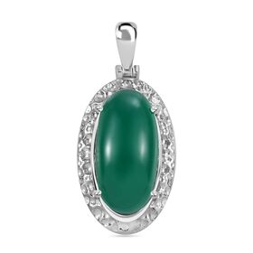 Verde Onyx Anhänger  Edelstahl ca. 11.77 ct