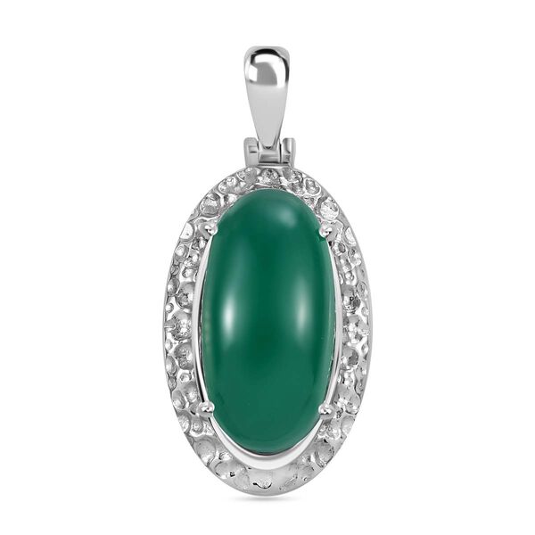 Verde Onyx Anh&auml;nger  Edelstahl ca. 11.77 ct