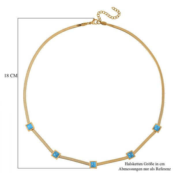 Blaue Howlit Halskette, 50+2 cm - 2 ct. image number 6