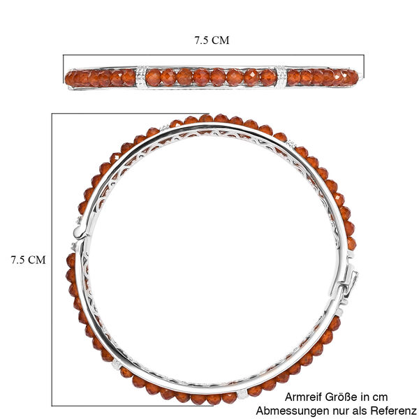Hessonit Granat-Armreif, 20 cm, Messing platiniert ca. 26,46 ct image number 5