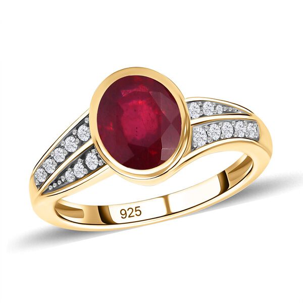 Afrikanischer Rubin und Zirkon-Ring - 2,91 ct. image number 4