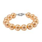 Goldene Muschelkernperle Armband ca. 19 cm Reiner Edelstahl