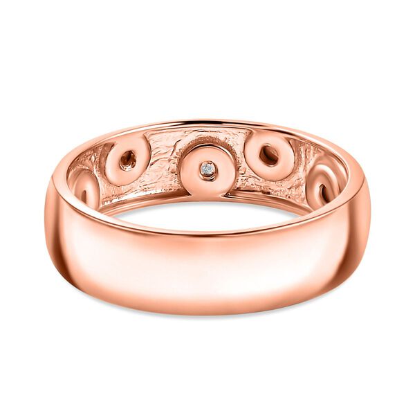 Weißer Diamant Ring 925 Silber 750 Roségold Vermeil (Größe 17.00) image number 6