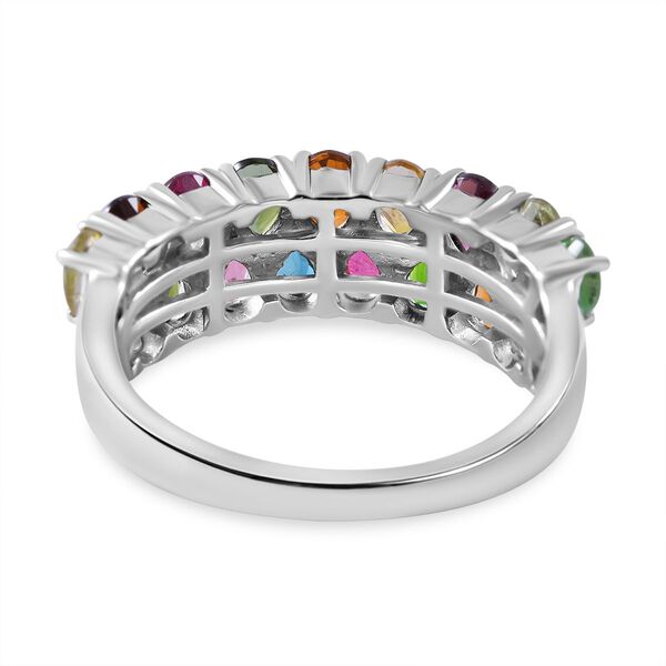 Mehrfarbiger-Turmalin Ring, 925 Silber rhodiniert, (Gr&ouml;&szlig;e 21.00), ca. 2.74 ct image number 3