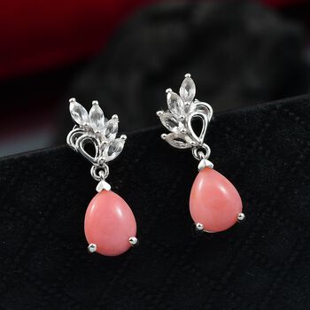 AA Vinicunca peruanische Opal und wei&szlig;e Topas Ohrringe - 3,77 ct.