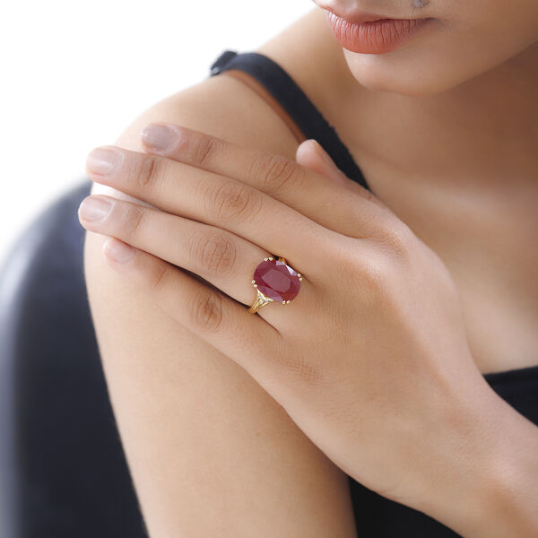 Afrikanischer Rubin und Moissanit-Ring - 13,71 ct. image number 9