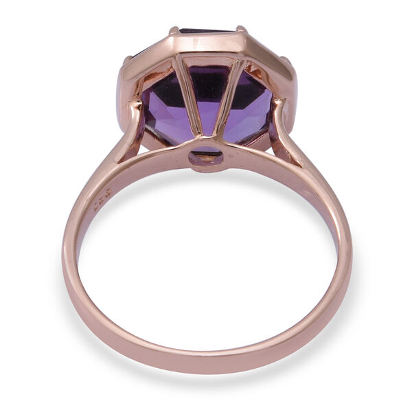 Rose De France Amethyst Solit&auml;r Ring 925 Silber Rosevergoldet image number 2