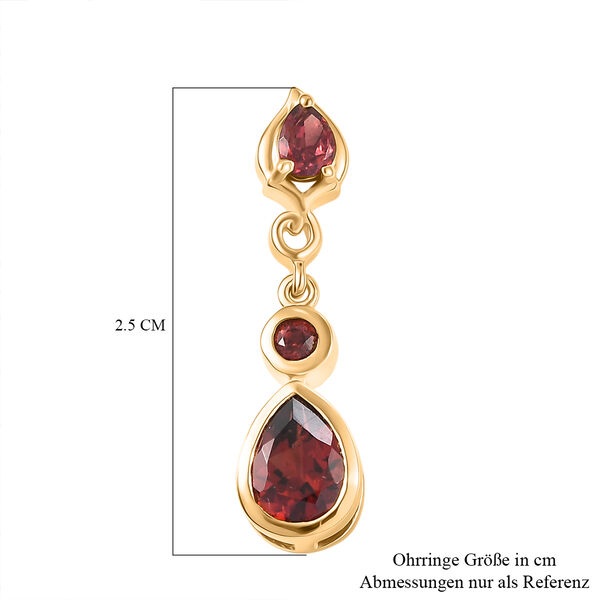 EVER TRUE Mosambik Granat Ohrringe Nickelfreies Messing ca. 2,42 ct. image number 5