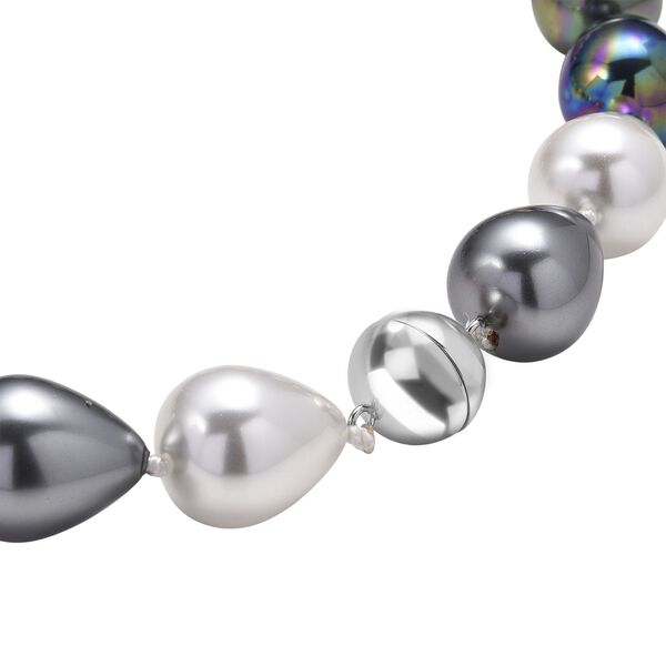 Mehrfarbige Muschelperlen Halskette ca. 50 cm Reiner Edelstahl Standard image number 4