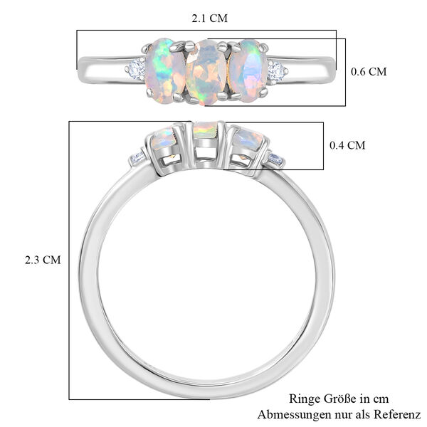 D'Joy AA natürlicher, äthiopischer Welo Opal und Zirkon Ring, 925 Silber rhodiniert - 0,54 ct. image number 7