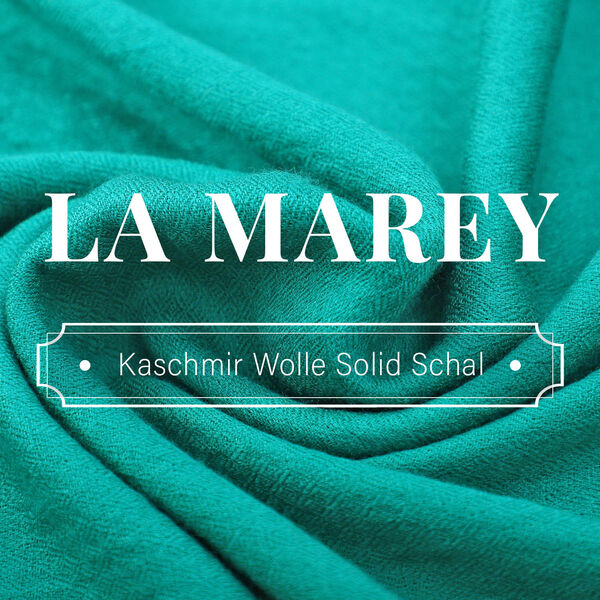 LA MAREY - Luxuriöser und weicher Schal aus 100 % Kaschmirwolle, 70 x 195 cm, türkis blau image number 4