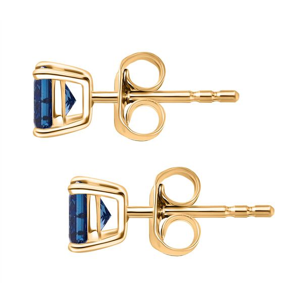 LUXURIANT SGL zertifizierte SI-GH Labor blaue Diamant Ohrringe, 925 Silber 750 Gelbgold Vermeil - 1 ct. image number 3