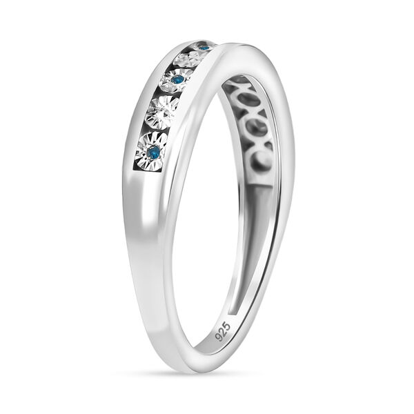 Blauer Diamant Ring 925 Silber (Größe 21.00) image number 4