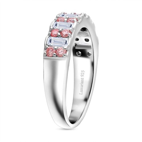 Lab Grown Diamant SI, Lab Grown Rosa Diamant Ring 925 Silber platiniert (Größe 17.00) ca. 1,00 ct image number 4