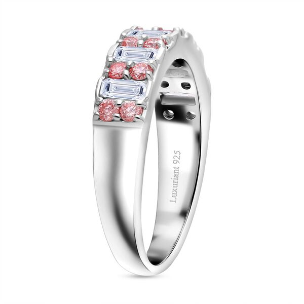 LUXURIANT SGL zertifizierter SI-GH Labor wei&szlig;er und rosa Diamant Ring - 1 ct. image number 4