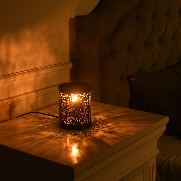 Aromatherapie, Handgefertige Eisen Lampe &auml;therischem &Ouml;l, 5ml, Pfau Muster image number 2