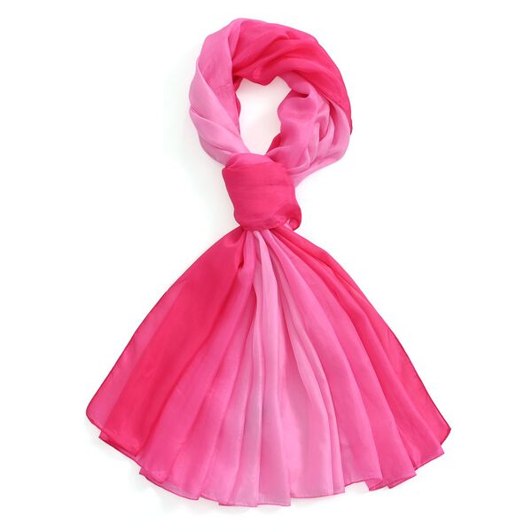 LA MAREY Signature Seidenschal aus 100% Maulbeerseide, 110 x 180 cm, Fuchsia Pink image number 5