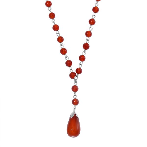 Rote Achat Halskette ca. 45 cm+ 5 cm Extender, ca. 85.00 ct image number 2