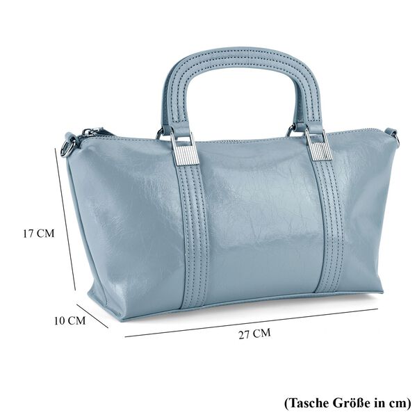 Klassische Leder Crossbody Tasche im Clean Chic Look 27 x 17 x 10 cm Hellblau image number 8
