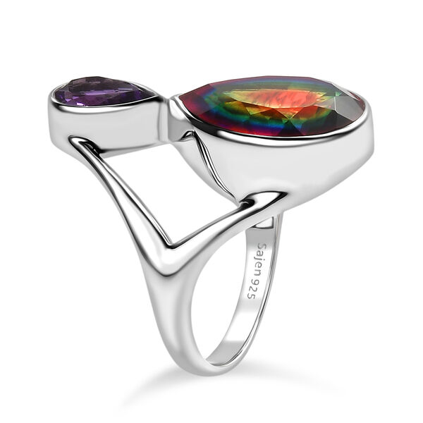 Sajen Silber-Himmlischer Quarz, Afrikanischer Amethyst Ring 925 Silber rhodiniert (Gr&ouml;&szlig;e 19.00) ca. 9.68 ct image number 4