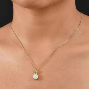 D'Joy AA Nat&uuml;rlicher, &auml;thiopischer Welo Opal und Tsavorit Granat Anh&auml;nger - 1,40 ct.