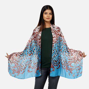 100 % nat&uuml;rlicher Seiden Schal, 165x50 cm, Aquarell