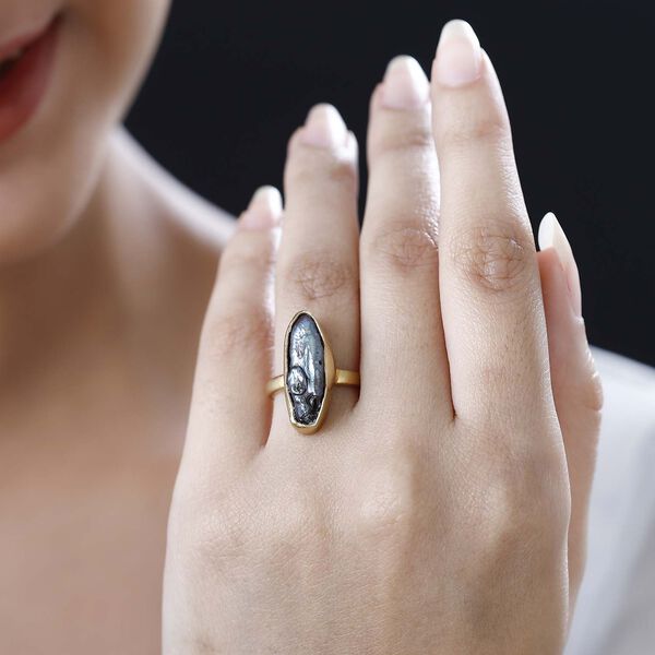 S&uuml;&szlig;wasser Pfau Perle Ring, 925 Silber Gelbgold Vermeil, (Gr&ouml;&szlig;e 20.00) image number 3