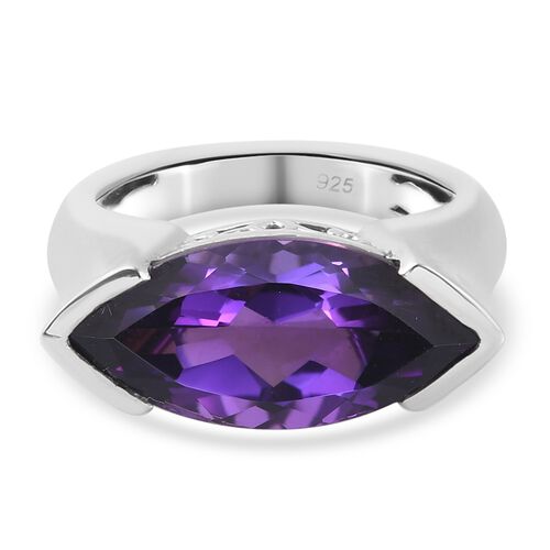 Marokkanischer Amethyst Ring 925 Silber Platin-Überzug image number 0