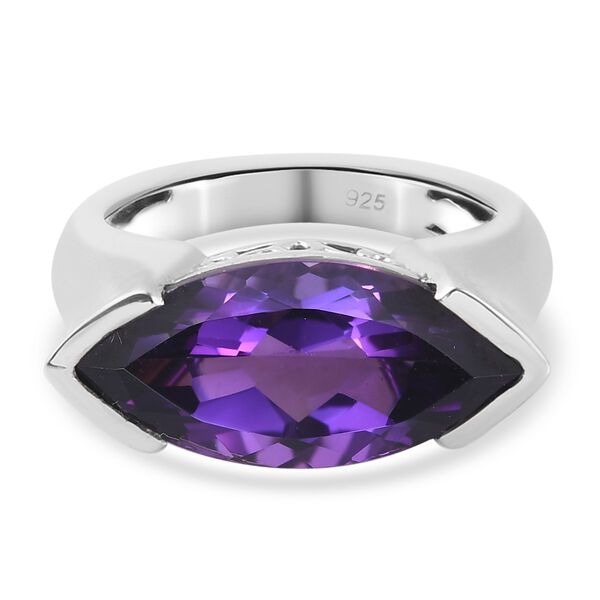 Marokkanischer Amethyst Ring 925 Silber Platin-Überzug image number 0