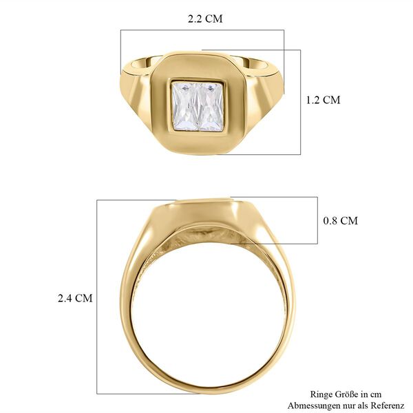 Lustro Stella - Wei&szlig;er Zirkonia Ring, 925 Silber vergoldet, ca. 0.72 ct image number 5