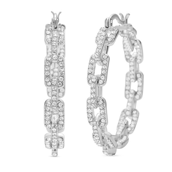 Weiße Kristall-Ohrringe in Silberton - 12 ct. image number 4