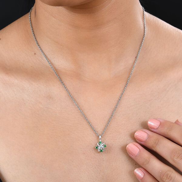 Designer Inspiriert XOXO Grüner Zirkonia Schmuckset 925 Silber und Edelstahl image number 3