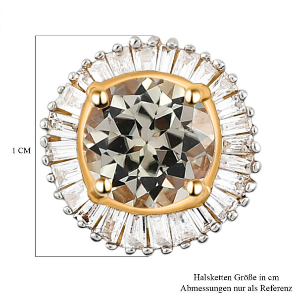 ILIANA AAA Turkizit und Diamant Halo-Anh&auml;nger in 750 Gold image number 6