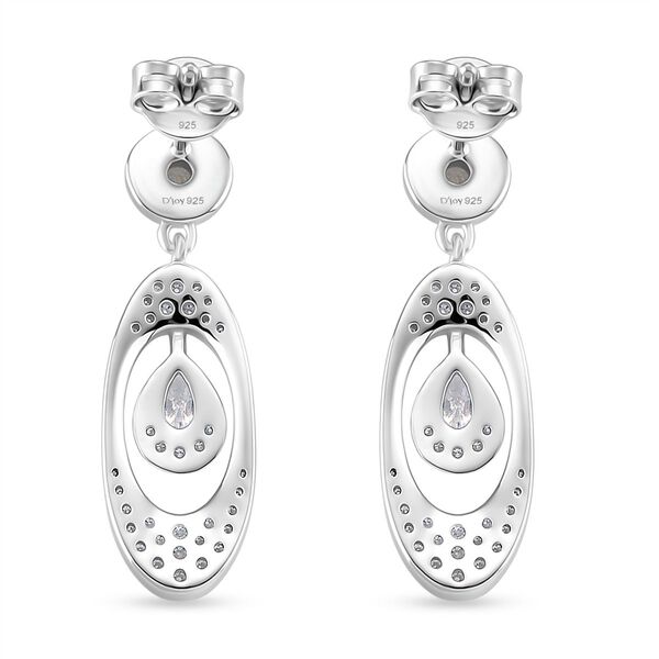 RADIANTA GRA zertifiziert Moissanit (D-VVS) Ohrringe 925 Silber rhodiniert ca. 1.01 ct image number 4