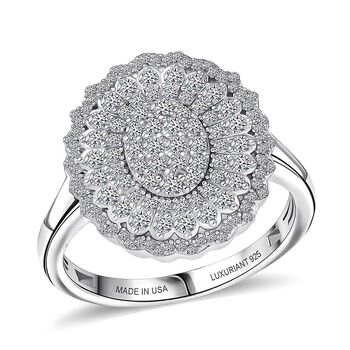 LUXURIANT DIAMOND - Lab Grown Diamant SI-GH Ring 925 Silber Rhodiniert (Gr&ouml;&szlig;e 20.00) (10-15 Werktage Lieferzeit) ca. 1.00 ct