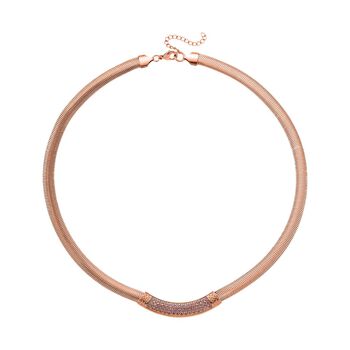 Rosa Kristall 50+5cm Halskette in Ros&eacute;goldton