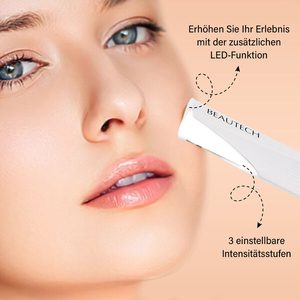 Mini Sonic Gesichtshaarentferner, 12 Klingen, wei&szlig; image number 4