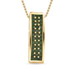 Kagem Sambischer Smaragd Schmuckset 925 Silber Gelbgold Vermeil ca. 1.67 ct