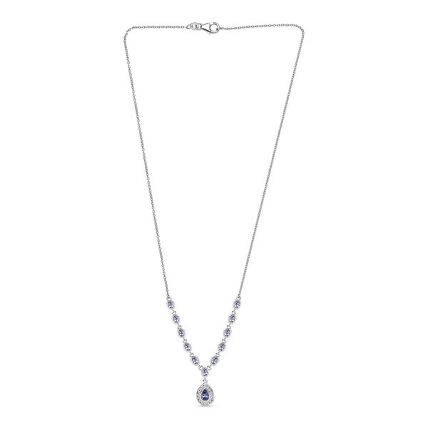 Tansanit und Zirkon Halskette, 45 cm - 2,58 ct. image number 4