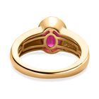 Afrikanischer Rubin und weißer Zirkon Ring, 925 Silber vergoldet, ca. 3.18 ct image number 5