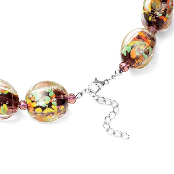 Lila Muranoglas Stil Halskette ca. 53+5 cm image number 2