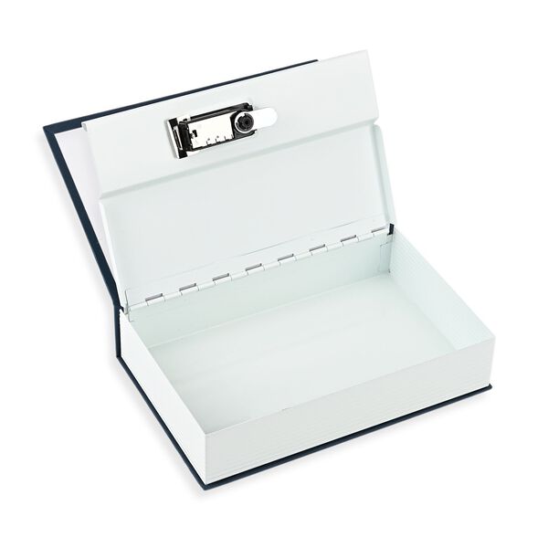 LIVMORE Buchtresor, Stahlbox mit Zahlenschloss, 23,5x15,5x5,5cm, Blau image number 7