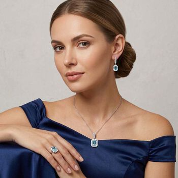 D'Joy AAA blaues und wei&szlig;es Zirkon Schmuckset