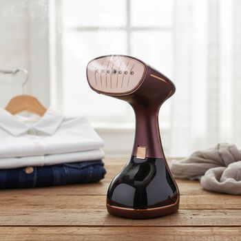 LIVMORE Handdampfgl&auml;tter mit Keramiksohle, 1780W, 32x14x12cm, Kaffeefarbe